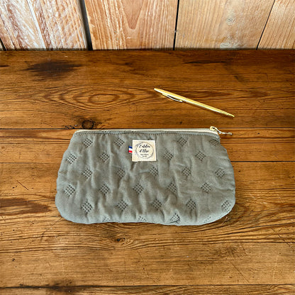 Pochette arrondie - Coton matelassé kaki