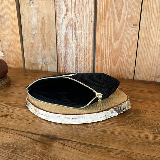 Pochette arrondie - Jacquard noir