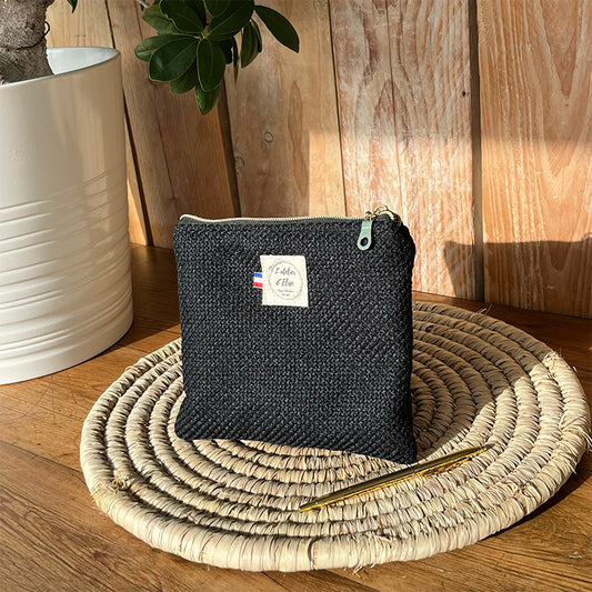 Pochette carré - Jacquard noir
