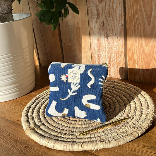 Pochette carré- Jacquard Marin