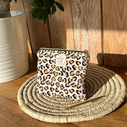 Pochette carré - Velours léopard