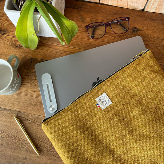 Housse d'ordinateur 15" - Jacquard moutarde