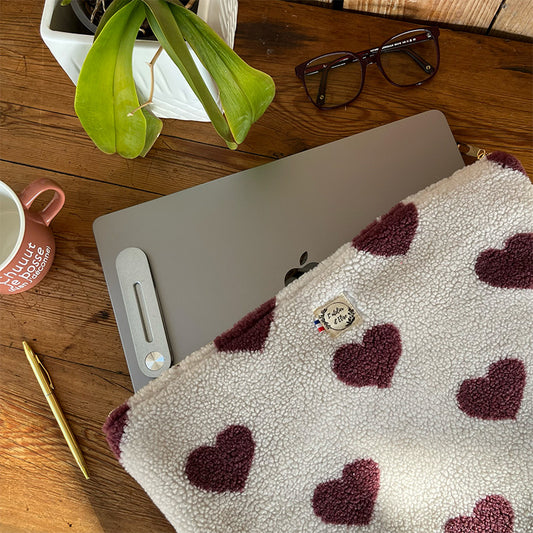 Housse d'ordinateur 17" - Moumoute Coeurs