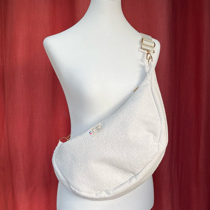 Sac demi-lune - Velours beige