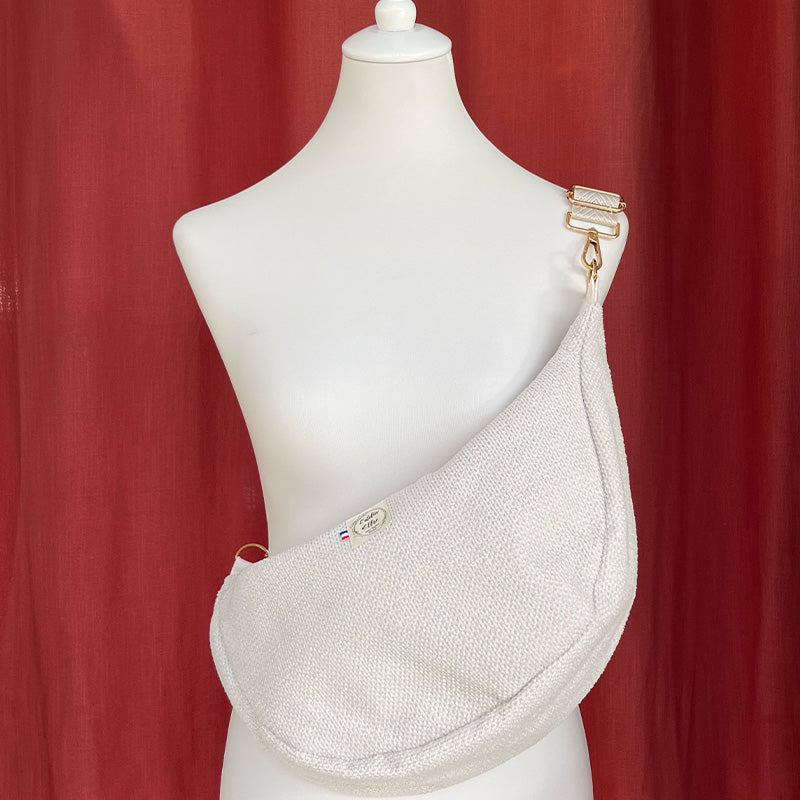 Sac demi-lune - Velours beige