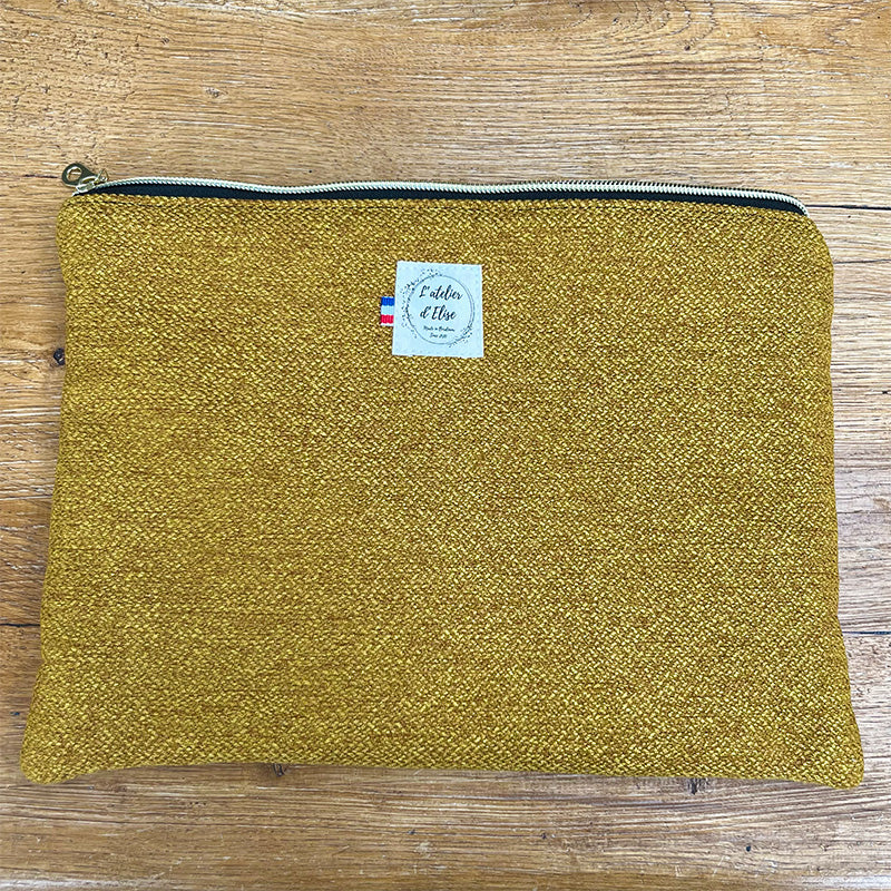 Pochette tablette 13" - Jacquard moutarde