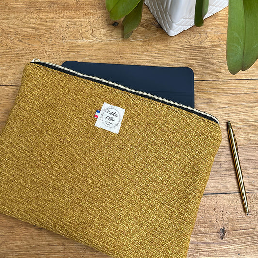 Pochette tablette 13" - Jacquard moutarde