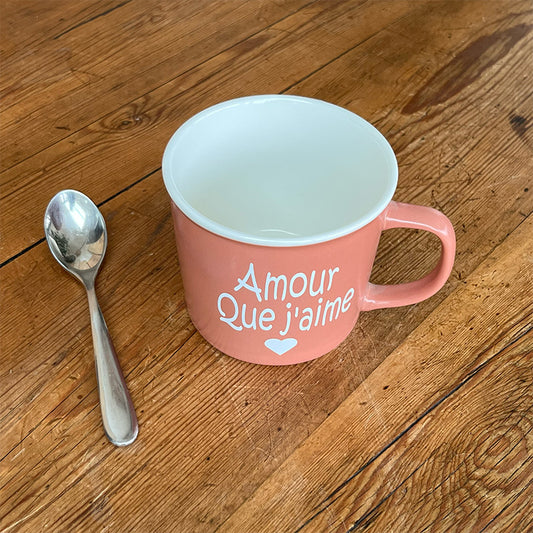 Tasse message céramique - Amour que j'aime