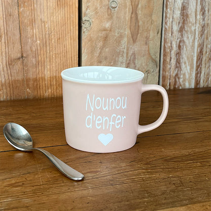 Tasse message céramique - Nounou d'enfer