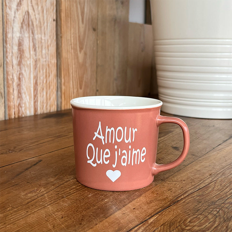 Tasse message céramique - Amour que j'aime