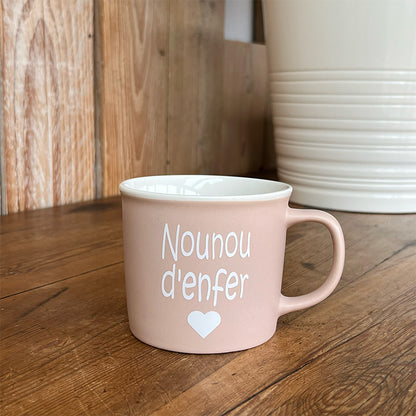 Tasse message céramique - Nounou d'enfer