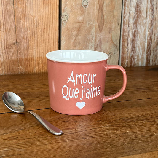 Tasse message céramique - Amour que j'aime