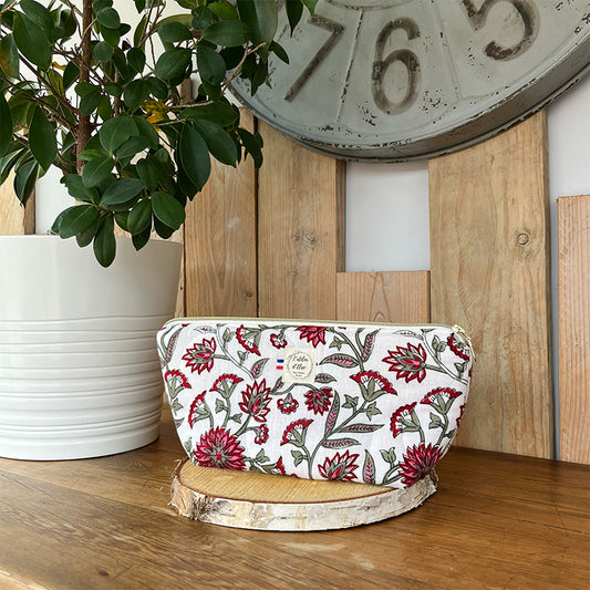 Trousse de toilette imperméable - Coton matelassé fleurs