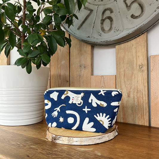Trousse de toilette imperméable - Jacquard marin