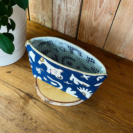 Trousse de toilette imperméable - Jacquard marin