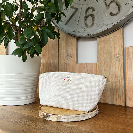 Trousse de toilette imperméable - Jacquard beige