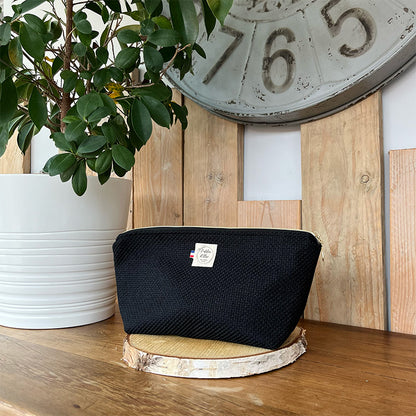 Trousse de toilette imperméable - Jacquard noir