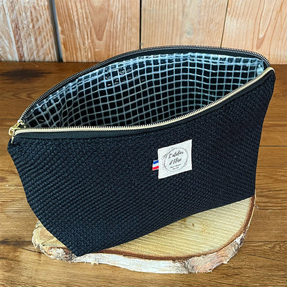 Trousse de toilette imperméable - Jacquard noir