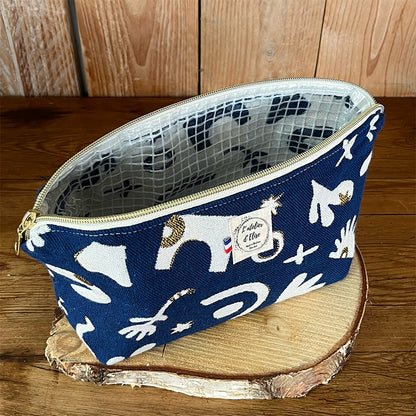 Trousse de toilette imperméable - Jacquard marin
