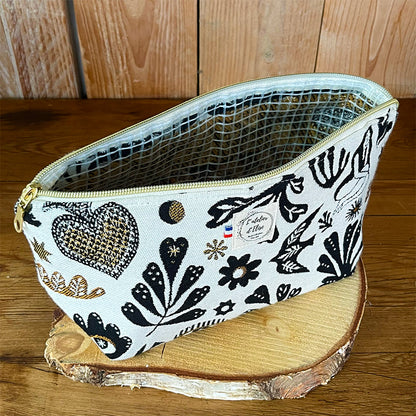 Trousse de toilette imperméable - Jacquard Mage bleu
