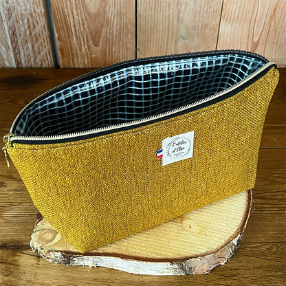 Trousse de toilette imperméable - Jacquard moutarde