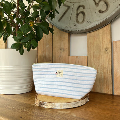Trousse de toilette imperméable - Coton matelassé marin