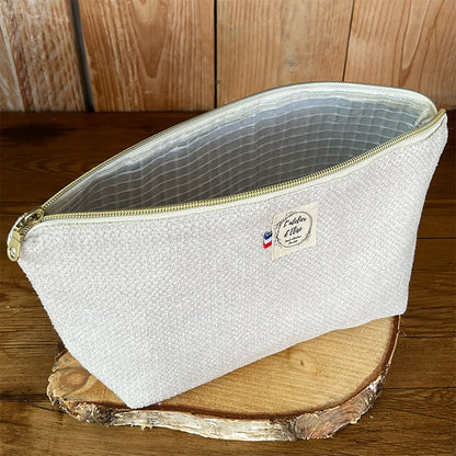 Trousse de toilette imperméable - Jacquard beige