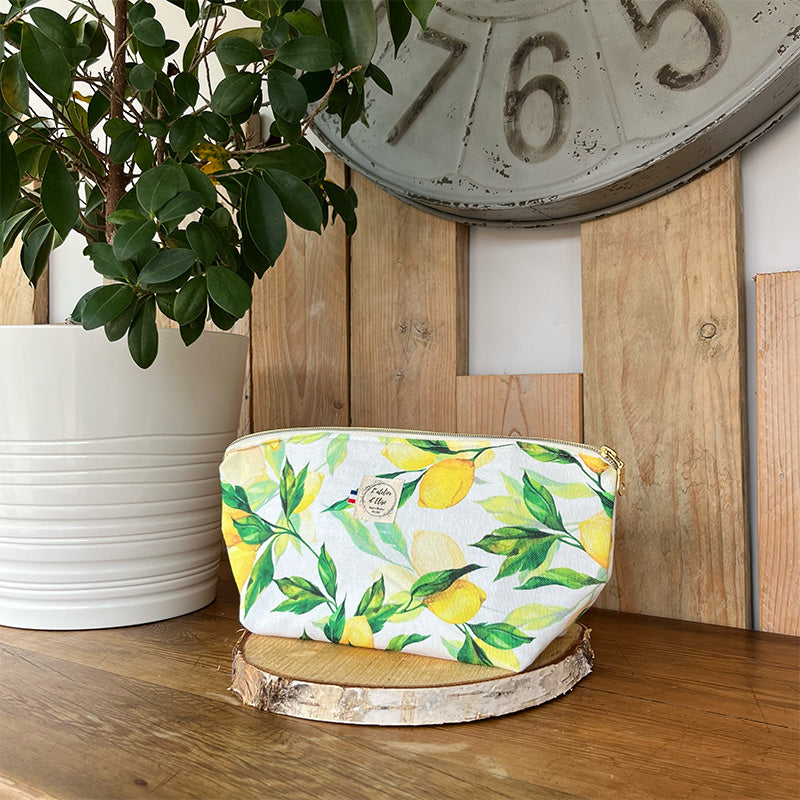 Trousse de toilette imperméable - Coton citron