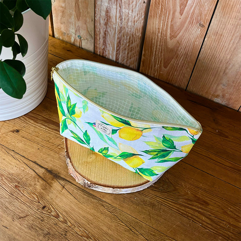 Trousse de toilette imperméable - Coton citron